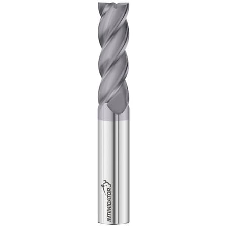Fullerton Tool 4-Flute - 38 Degree Helix - 3000 Intimidator HP End Mills, FC18, RH Spiral, Square, Extra-Long, 1/2 34513